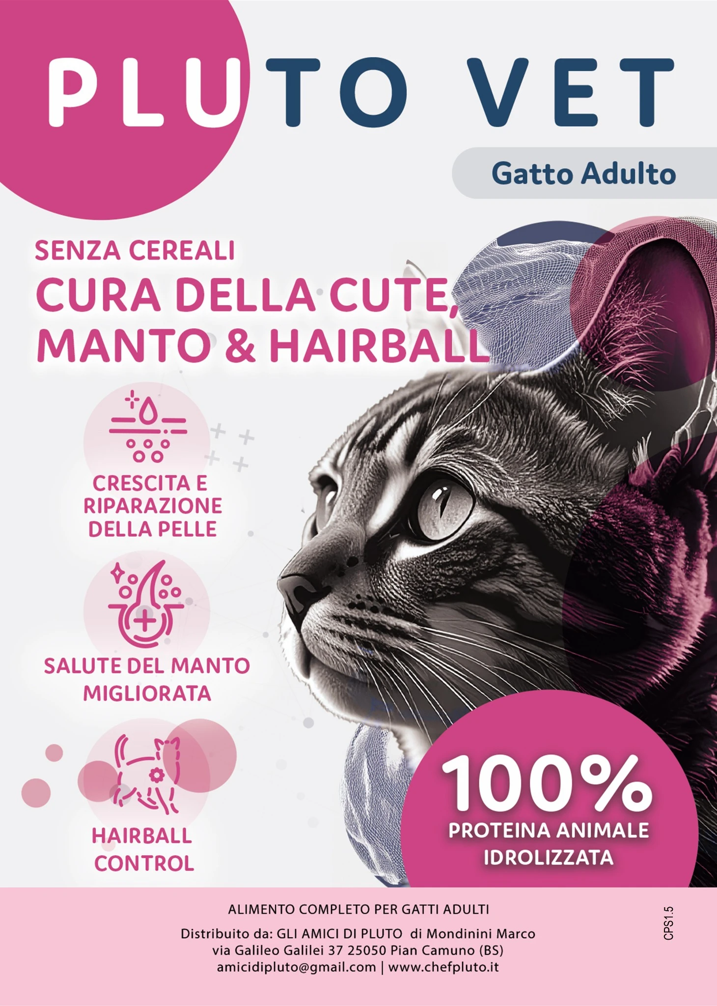Pluto Vet Gatto Cura della Cute, Manto & Hairball